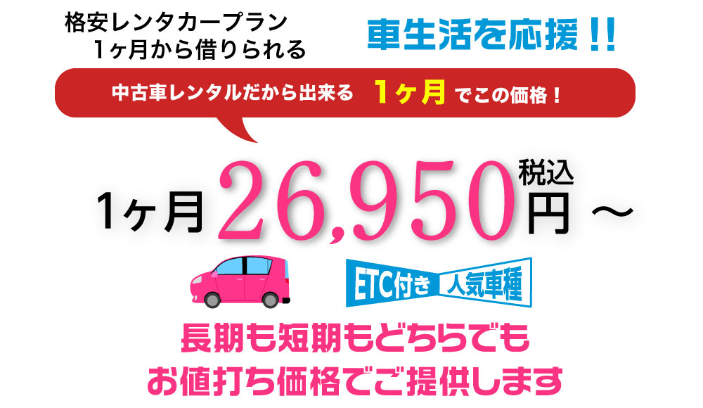 1週間のレンタルがずばりこの価格で借りれます